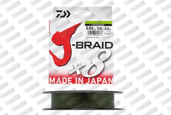  DAÏWA J Braid X8 vert 37,5lb (22/100) 150m